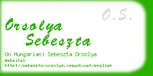 orsolya sebeszta business card